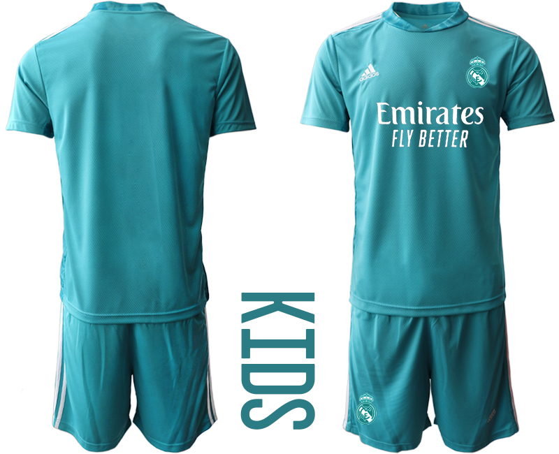 Youth 2020-2021 club Real Madrid blue goalkeeper Soccer Jerseys->real madrid jersey->Soccer Club Jersey